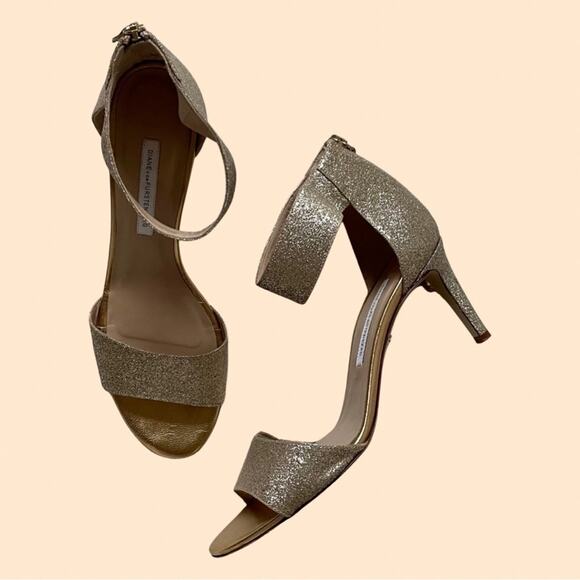 Diane Von Furstenberg Sparkly Heels Size 9.5B - Picture 1 of 6